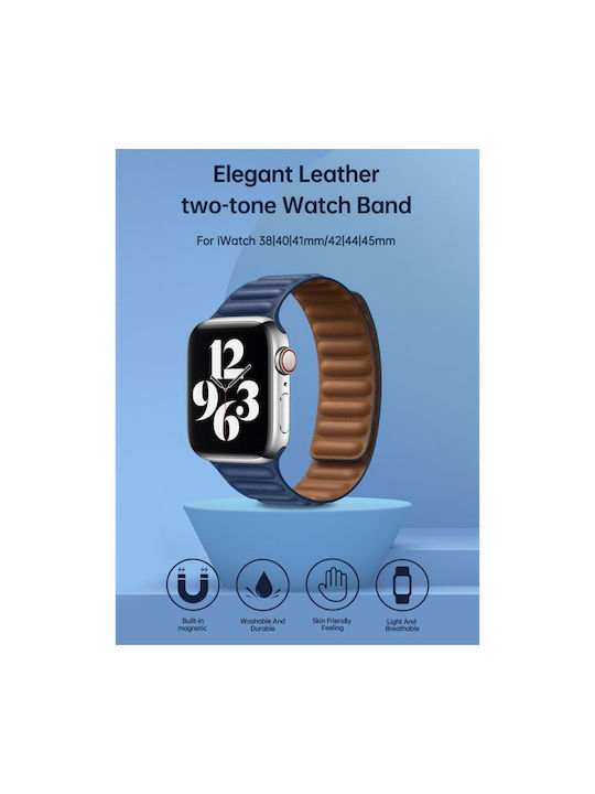 Devia Elegant Leather Λουράκι Two Tone Πράσινο (Apple Watch 38/40/41/42mm)