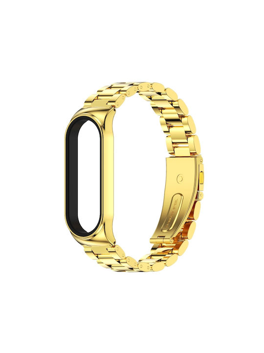 Mijobs Mijobs Stainless Steel Λουράκι Χρυσό (Mi Band 3/4)