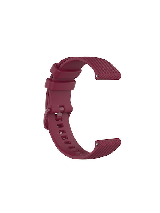 Grid Texture Strap Silicone Burgundy (Galaxy Watch (46mm) / Gear S3Huawei Watch GT/GT Pro 2/3/4/5 / Ultimate 46mmHonor Magic Watch 2)