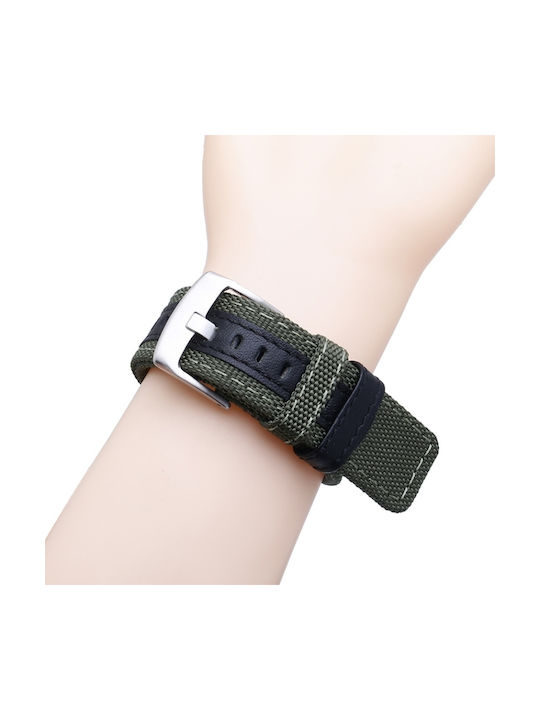 Leather Nylon Armband Leder Khaki (Amazfit T-Rex)
