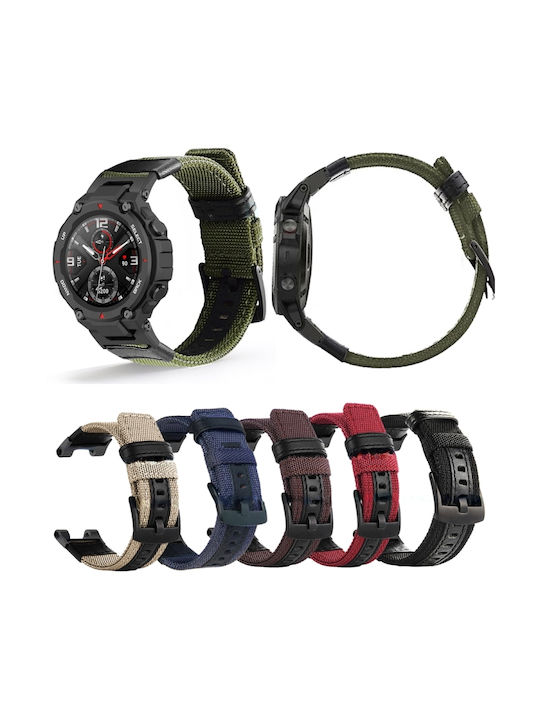 Leather Nylon Λουράκι Καφέ (Amazfit T-Rex) Leather Nylon Λουράκι Καφέ (Amazfit T-Rex)