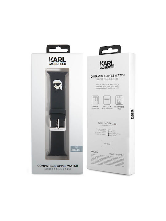 Karl Lagerfeld Karl Head Strap Silicone Black (Apple Watch 38/40/41/42mm)