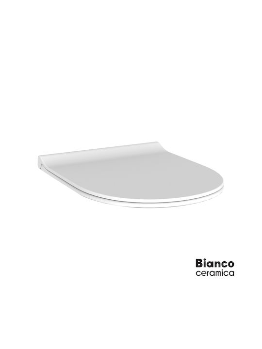 Bianco Ceramica Καπάκι Λεκάνης Slim Soft Close από Βακελίτη 16x42.5cm Λευκό
