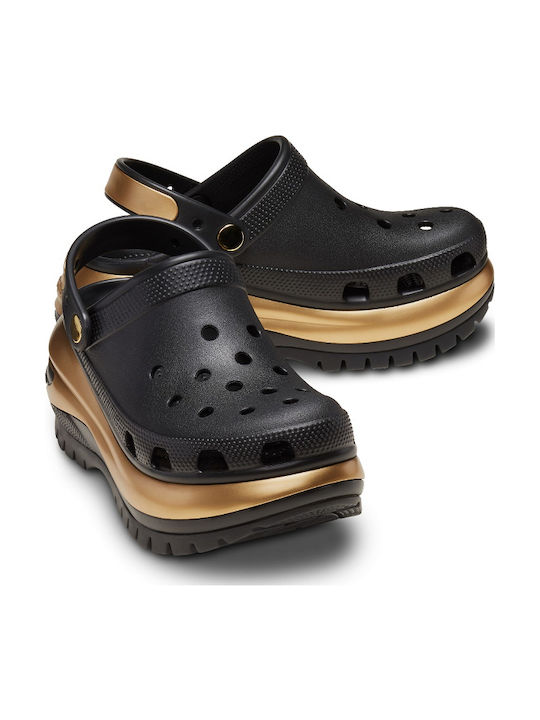 Crocs Mega Crush Γυναικεία Σαμπό Μαύρα