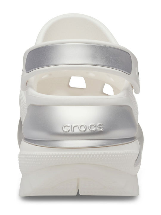 Crocs Classic Mega Crush Γυναικεία Σαμπό Λευκά