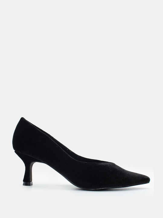 Luigi Pointed Toe Black Medium Heels