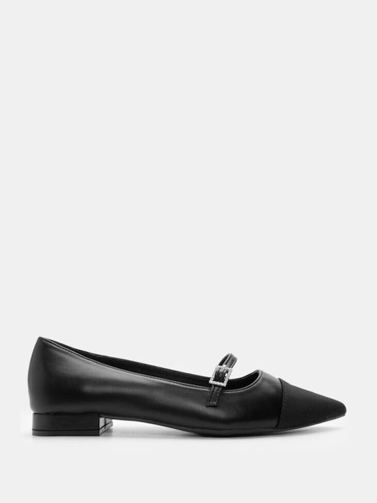 Luigi Synthetic Leather Pointed Toe Black Low Heels