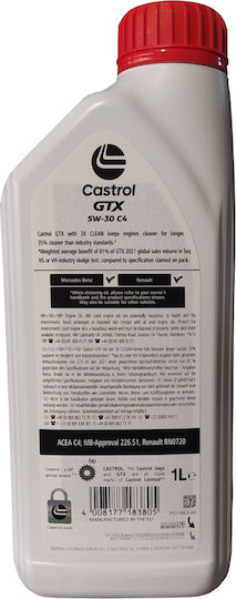 Castrol GTX Συνθετικό Λάδι Αυτοκινήτου 5W-30 1lt