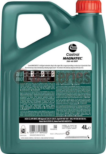 Castrol Magnatec Diesel DPF Синтетичен Масло за Автомобили 5W-40 4лт