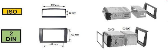 Phonocar DIN Fascia Panels 2 Din for Peugeot 308 Black Glossy