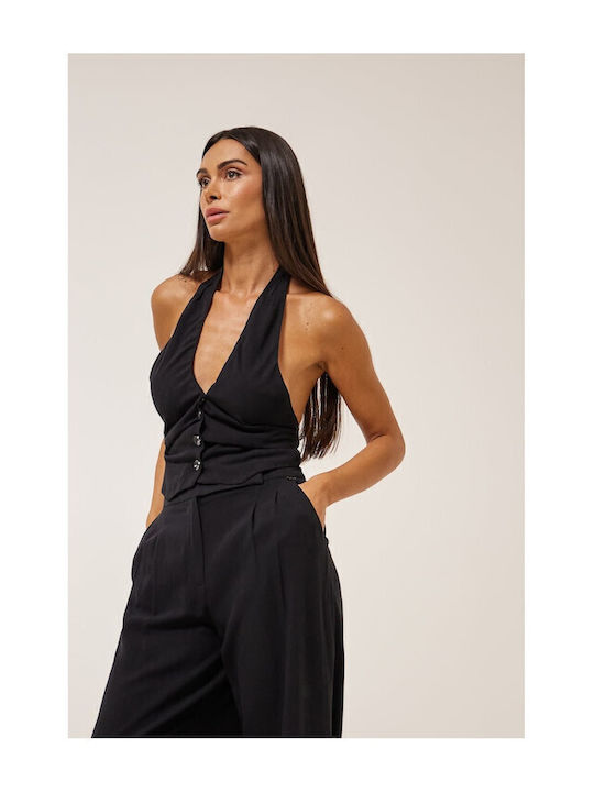 Ezra Femei Negru Set cu Pantaloni