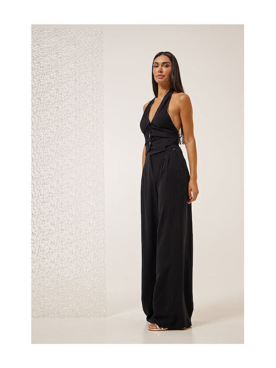 Ezra Femei Negru Set cu Pantaloni