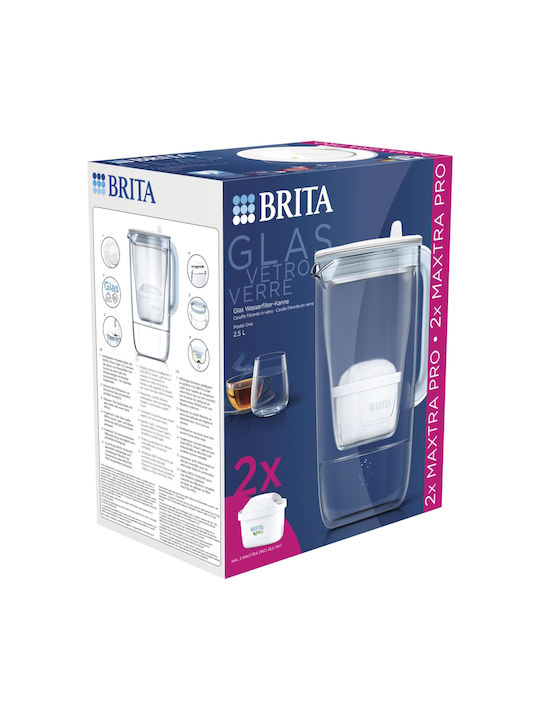 Brita Glass Κανάτα Σερβιρίσματος Γυάλινη με Φίλτρο 2500ml