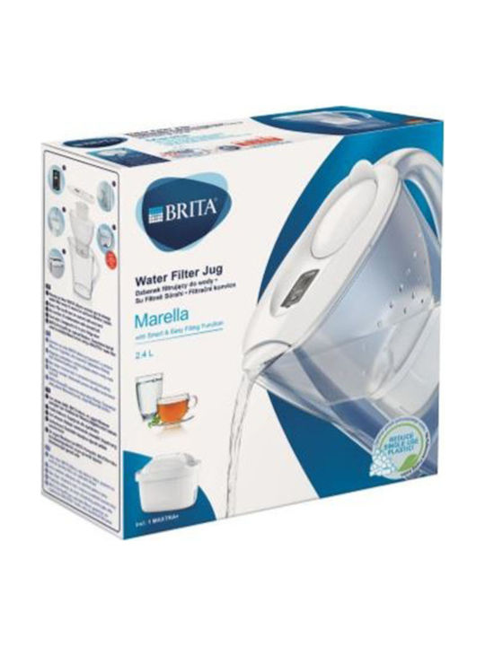 Brita Marella MXplus Κανάτα Σερβιρίσματος Πλαστική White με Φίλτρο 2400ml