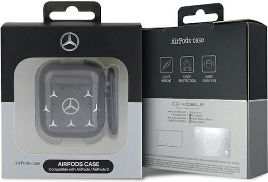 Mercedes-Benz Star Pattern Θήκη με Γάντζο σε Μαύρο χρώμα για Apple AirPods
