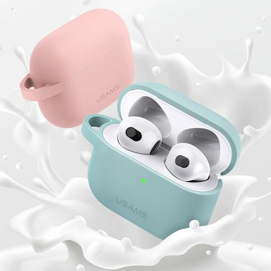 Usams Silicone Case with Keychain Green for Apple AirPods 3