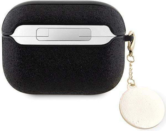Guess Fixed Glitter Heart Diamond Charm Θήκη σε Μαύρο χρώμα για Apple AirPods Pro 2