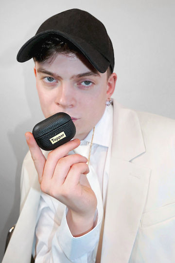Tapper Θήκη Δερμάτινη σε Μαύρο χρώμα για Apple AirPods Pro