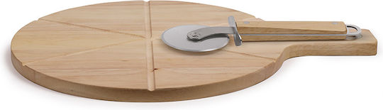 Livoo Platou de Servire Lemn cu Pizzas Cutter 40x30x1.5buc 1buc