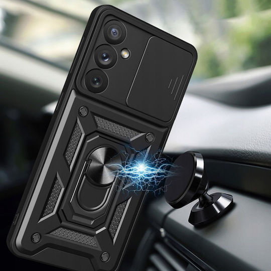 Techsuit CamShield Umschlag Rückseite Kunststoff / Silikon Schwarz (Galaxy A35 5G)