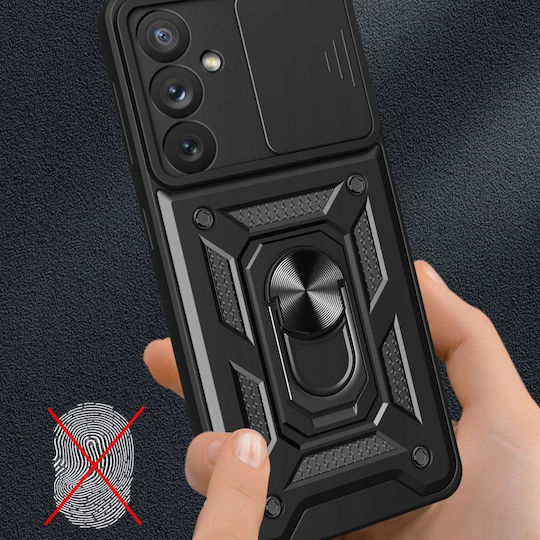 Techsuit CamShield Umschlag Rückseite Kunststoff / Silikon Schwarz (Galaxy A35 5G)