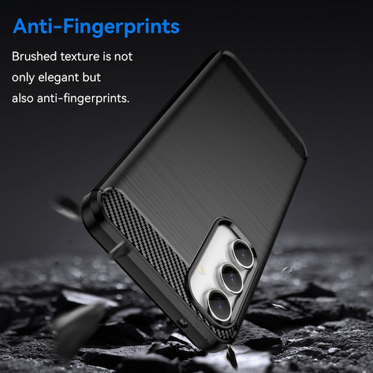 Techsuit Carbon Back Cover Silicon Negru (Samsung Galaxy A35)