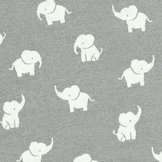 Mamas & Papas Одеяло Детски пелени за пелени Welcome To The World Elephant Плетено Сив 80x100см.