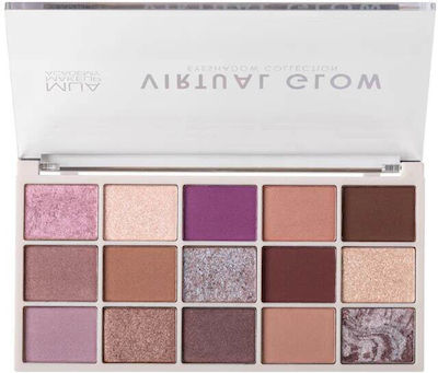 MUA 15 Shade Paletă cu Farduri de Pleoape Matifiant Formă Solidă Virtual Glow 12gr