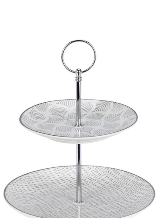 Excellent Houseware Κεραμική Εταζέρα 2 Ορόφων Γκρι Ø20cm Excellent Houseware Κεραμική Εταζέρα 2 Ορόφων Γκρι Ø20cm