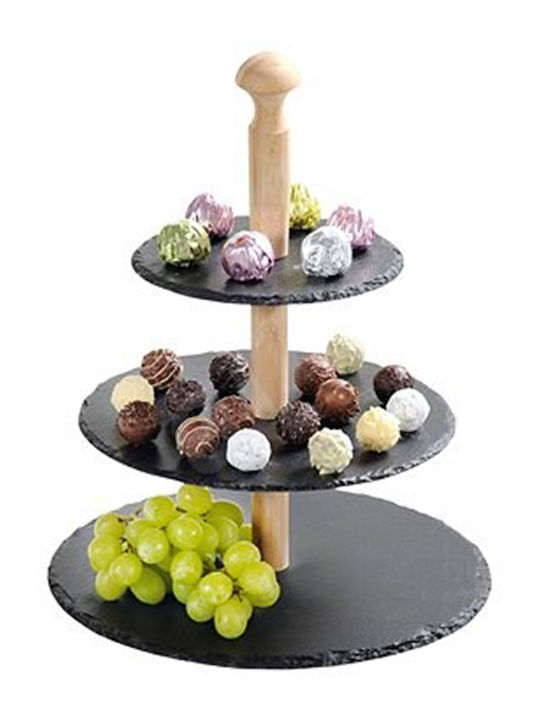 Kesper Wooden Dessert Tower Stand Black 30x30x34cm
