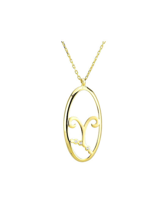 Goldsmith Necklace Zodiac Sign Aries from Gold Plated Silver