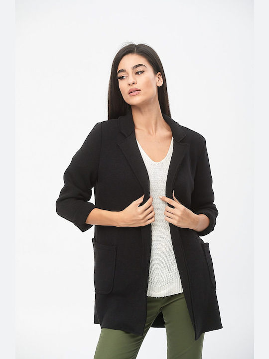 Comfuzio Long Women's Cardigan Black