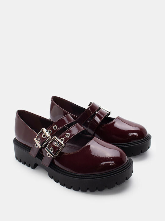 Luigi Women's Moccasins in Burgundy Color