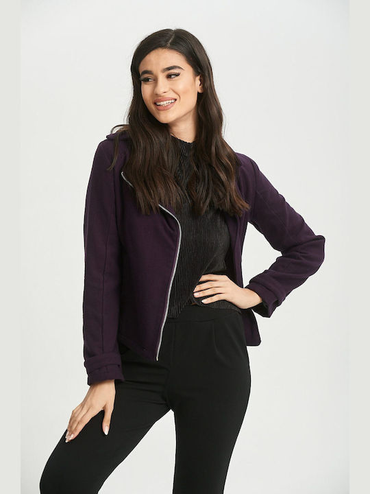 Dress Up Women's Short Lifestyle Jacket for Winter Purple