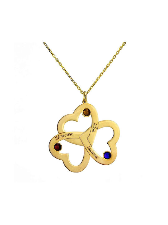 Goldsmith Necklace with design Heart from Gold Plated Silver