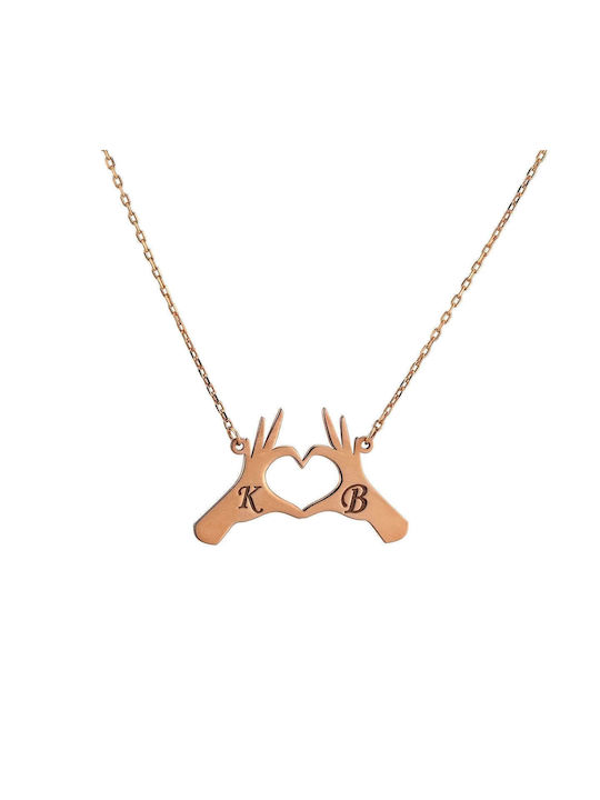 Goldsmith Necklace with design Heart from Gold Plated Silver