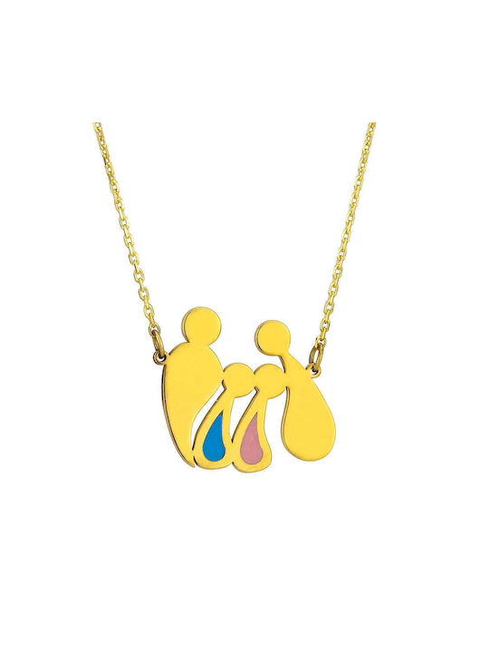 Goldsmith Necklace Family from Pink Gold Plated Silver