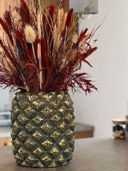 POT CERAMIC ANANAS 28CM GOLD