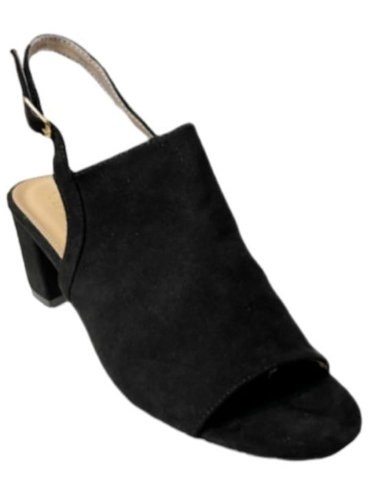 Verde Suede Women's Sandals In Black Colour