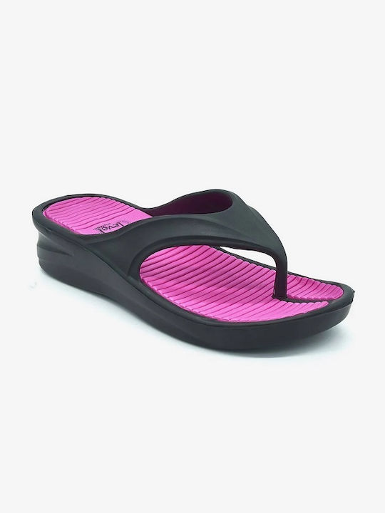 Level Anatomic Frauen Flip Flops in Schwarz Farbe