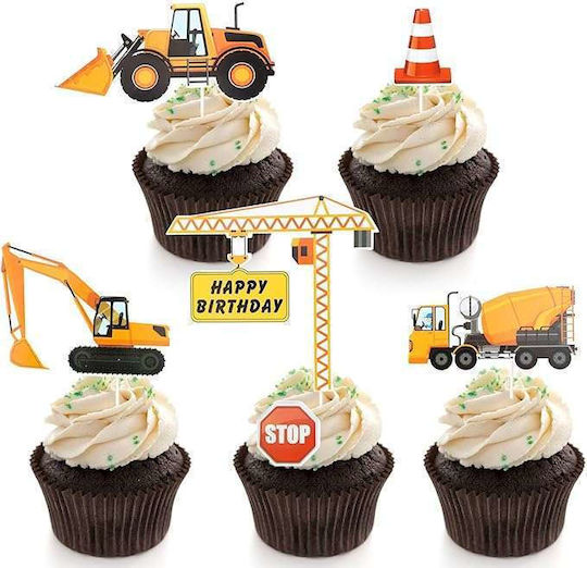 Under Construction Decorative for Cake 7 Pieces