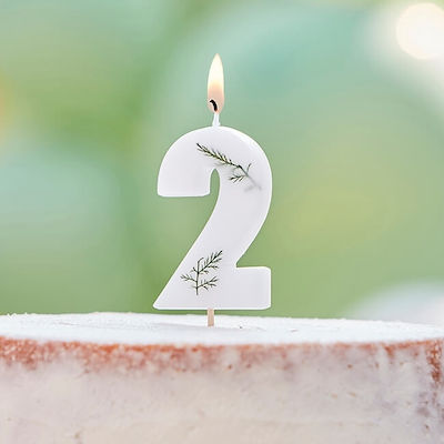 Ginger Ray Birthday Candle Number in White Color MIX-577