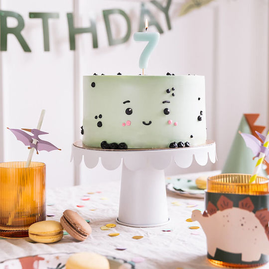 PartyDeco Birthday Candle Number "7" in Green Color SCU10-7-001J
