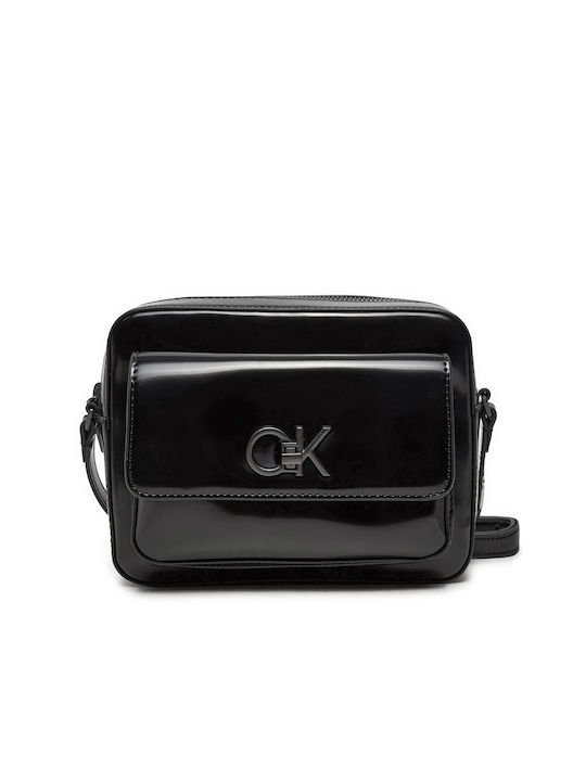 Calvin Klein Re-lock Camera Γυναικεία Τσάντα Χιαστί Μαύρη