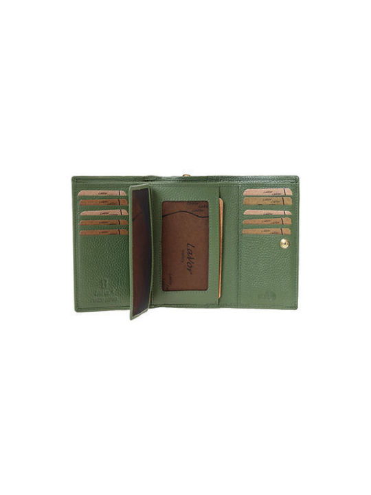 Lavor Large Leather Women's Wallet with RFID Green