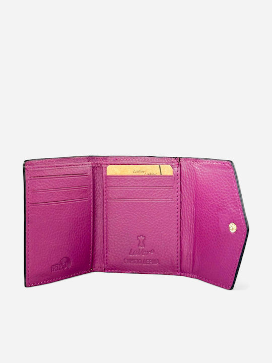 Small Leather Women's Wallet Classic with RFID Purple