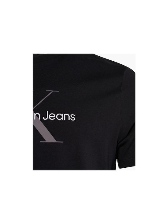 Calvin Klein Monogram T-shirt Bărbătesc cu Mânecă Scurtă Negru