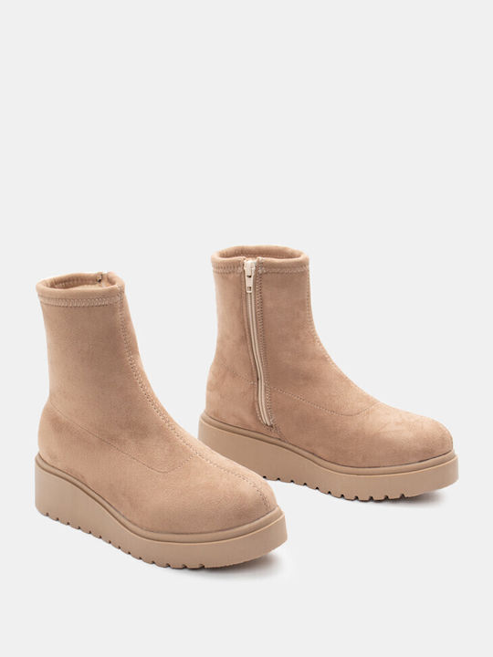 Luigi Wildleder Damen Knöchelstiefel Beige