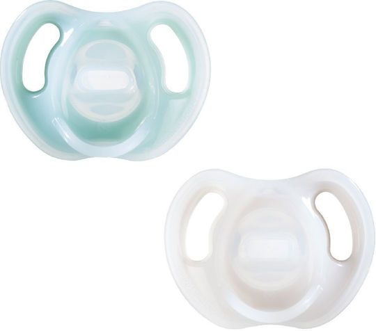 Tommee Tippee Ultra Light Pacifiers Silicone White/Mint for 0-6 months 2pcs