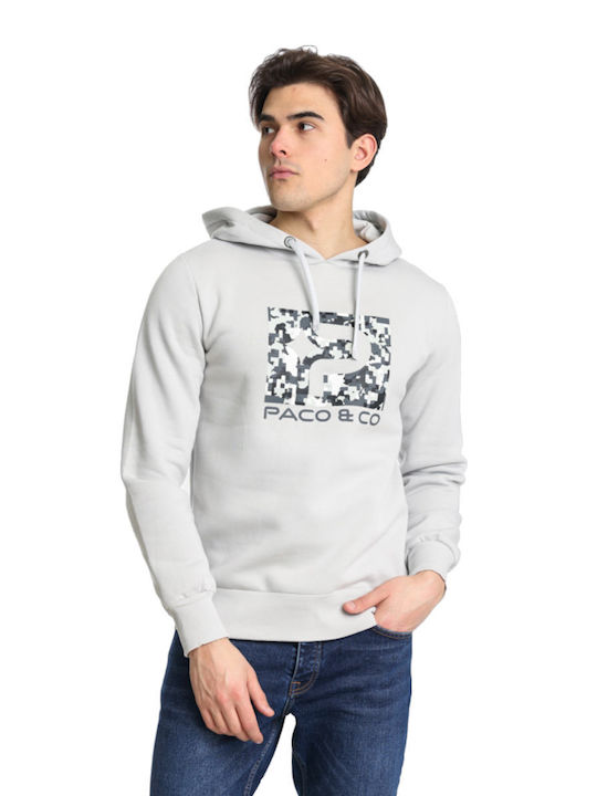 Paco & Co Herren Sweatshirt mit Kapuze Gray